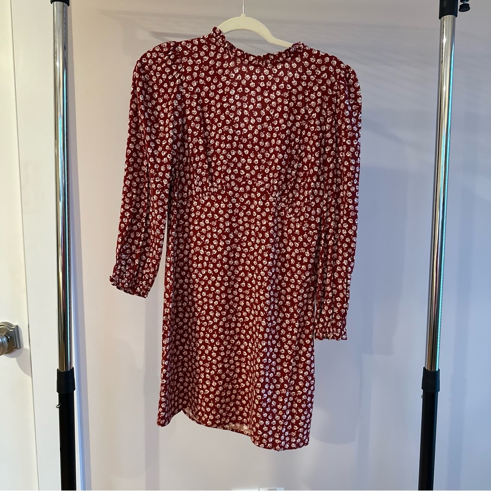 Reformation Red Minidress with White Roses